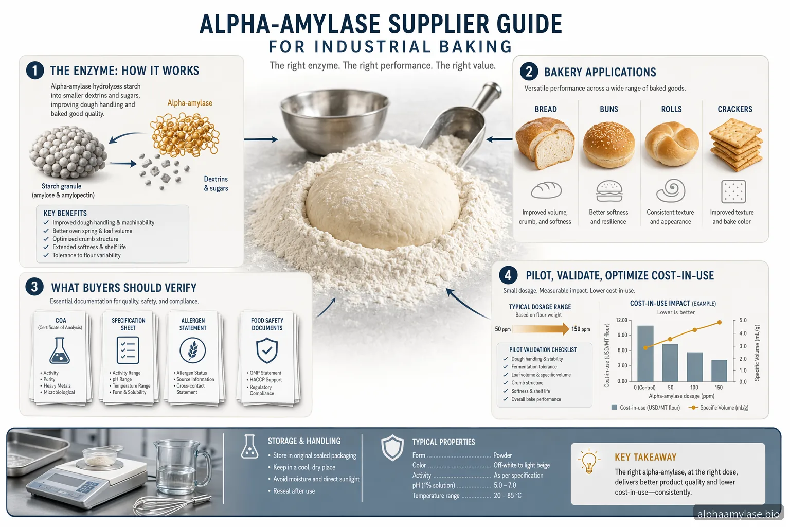 دليل المورّد لـ Alpha-Amylase في الخَبز الصناعي — at-a-glance summary