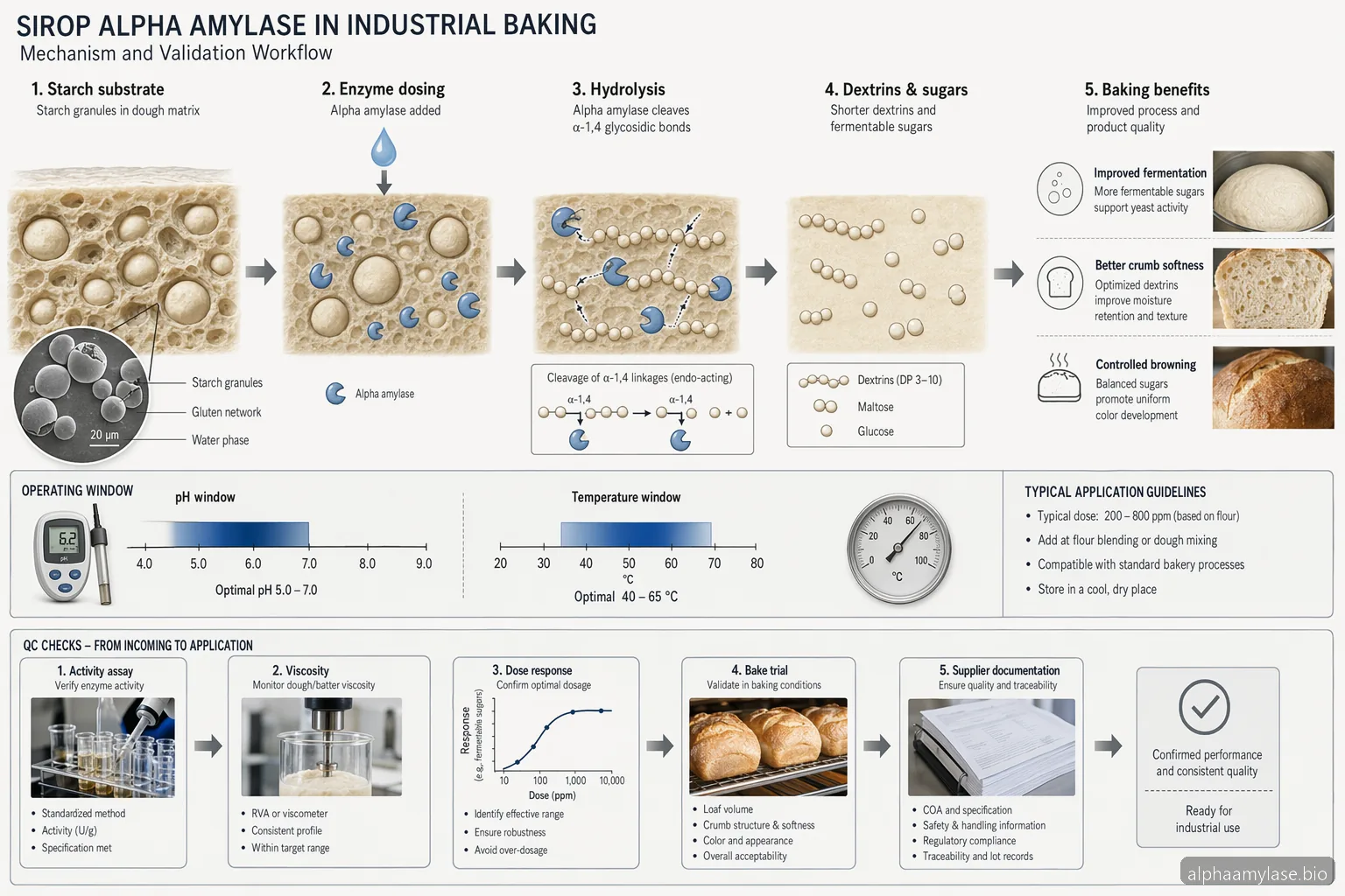 Sirop Alpha Amylase for Industrial Baking — process diagram
